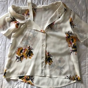 ALC Silk Floral Top, off shoulder, size 0